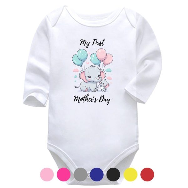 My First Mother's Day Elephant | Mother's Day Vest | Elephant | Baby Vest Bodysuit Onesie