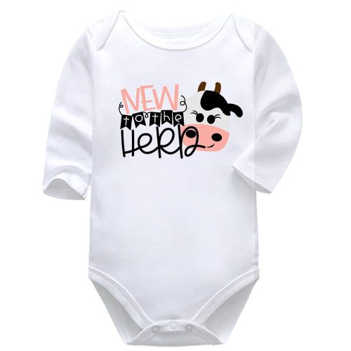 New To The Herd | Pregnancy Announcement | Animals | Farm| Baby Vest Bodysuit Onesie