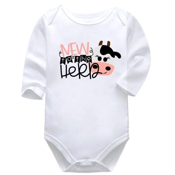 New To The Herd | Pregnancy Announcement | Animals | Farm| Baby Vest Bodysuit Onesie