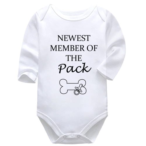 Newest Member of The Pack | Pets | Animal Family | Paws | Baby Vest Bodysuit Onesie