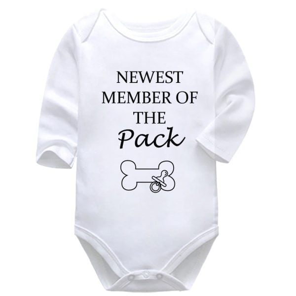 Newest Member of The Pack | Pets | Animal Family | Paws | Baby Vest Bodysuit Onesie
