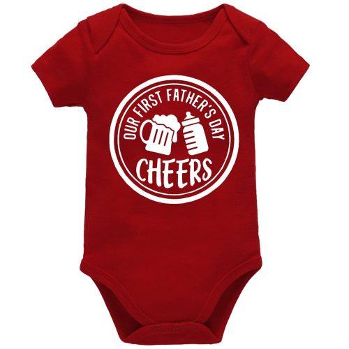 Our First Father's Day Cheers | Dad | Father's Day | Baby Vest Bodysuit Onesie