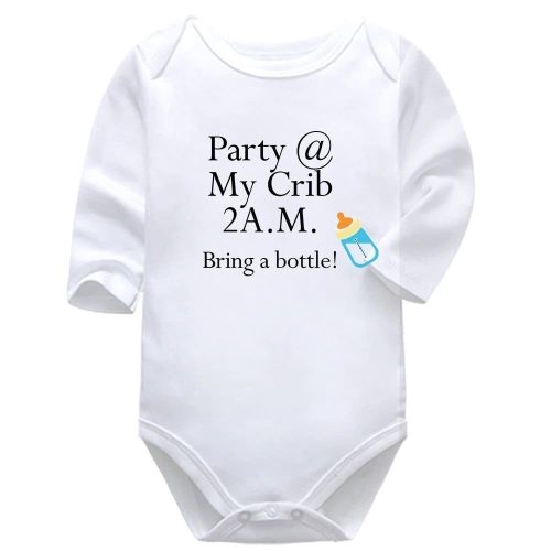 Party At My Crib | Feeding | Bottle | Baby Vest Bodysuit Onesie