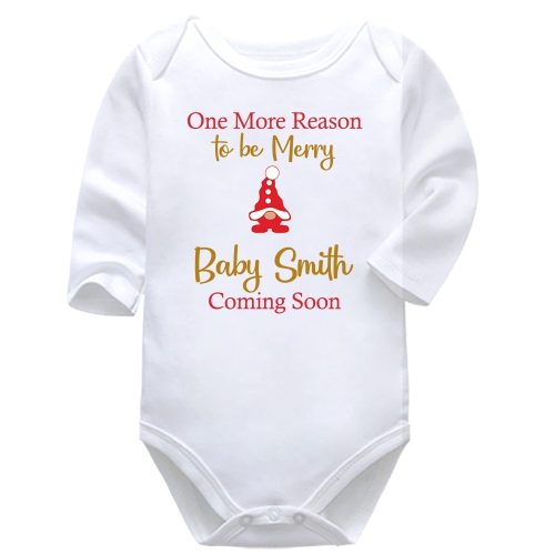 One More Reason To Be Merry | Pregnancy Announcement | Christmas | Baby Vest Bodysuit Onesie