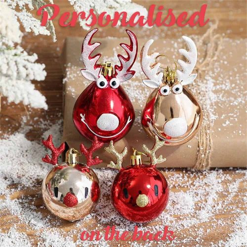 Personalised Name Christmas Tree Baubles | Balls | Ornaments | Family | Reindeer