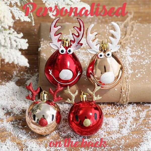 Personalised Name Christmas Tree Baubles | Balls | Ornaments | Family | Reindeer