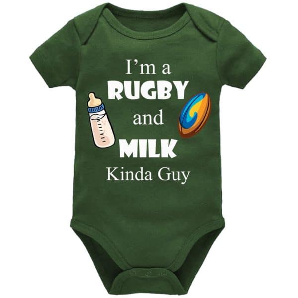 I'm A Rugby And Milk Kinda Guy | Rugby | Sport Vest | Baby Vest Bodysuit Onesie