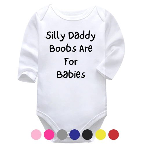 Silly Daddy, Boobs Are For Babies | Breastfeeding Vest | Funny | Baby Vest Bodysuit Onesie