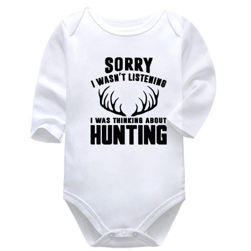 Sorry Thinking About Hunting | Hunting | Baby Vest Bodysuit Onesie | Kids T-Shirt | Adult T-Shirt