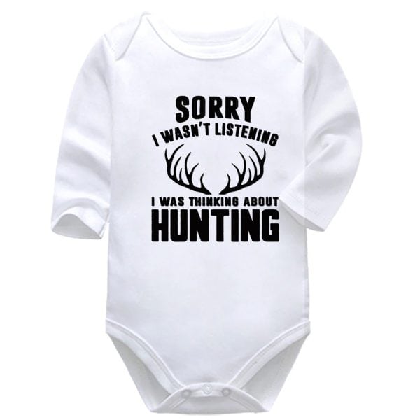 Sorry Thinking About Hunting | Hunting | Baby Vest Bodysuit Onesie |  Kids T-Shirt | Adult T-Shirt