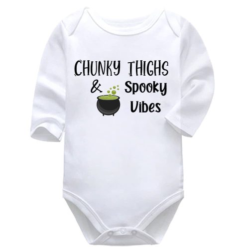 Chunky Thighs and Spooky Vibes | Halloween | Baby Vest Bodysuit Onesie | Kids T-Shirt | Adult T-Shirt
