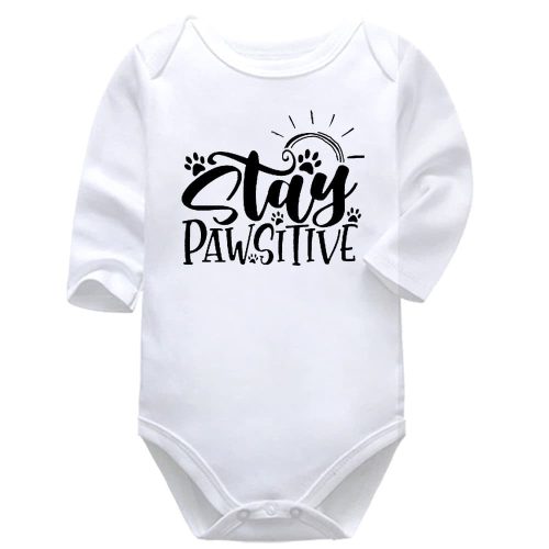 Stay Pawsitive | Pets | Animal Family | Paws | Baby Vest Bodysuit Onesie