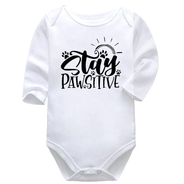 Stay Pawsitive | Pets | Animal Family | Paws | Baby Vest Bodysuit Onesie
