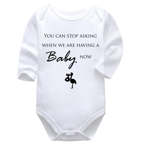 You Can Stop Asking When We're Having A Baby Now | Pregnancy Announcement | Baby Vest Bodysuit Onesie