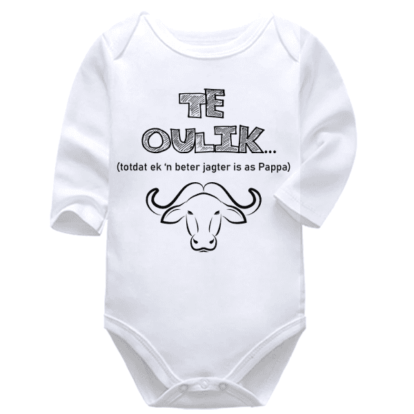 Te Oulik | Hunting | Afrikaans | Jag | Baby Vest Bodysuit Onesie