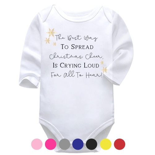 The Best Way To Spread Christmas Cheer | Christmas | Cheer | Baby Vest Bodysuit Onesie