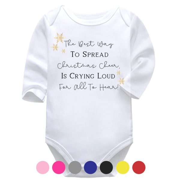 The Best Way To Spread Christmas Cheer | Christmas | Cheer | Baby Vest Bodysuit Onesie