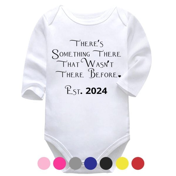 There's Something There | Pregnancy Vest | Pregnancy Announcement | Baby Vest Bodysuit Onesie