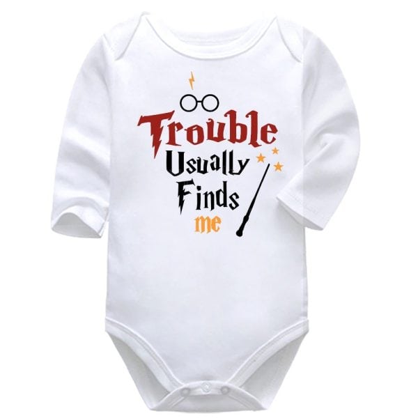 Trouble Usually Finds Me | Harry Potter | Baby Vest Bodysuit Onesie | Kids T-Shirt