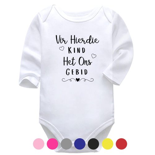 Vir Hierdie Kind Het Ons Gebid | Afrikaans Vest | Christelik | Baby Vest Bodysuit Onesie