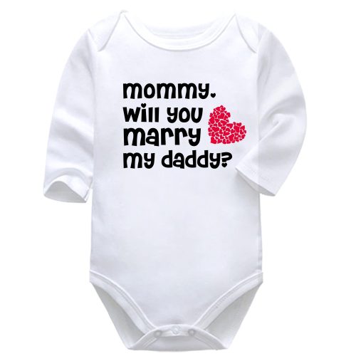 Mommy Marry Daddy | Valentine's Day | Hearts | Baby Vest Bodysuit Onesie | Kids T-Shirt