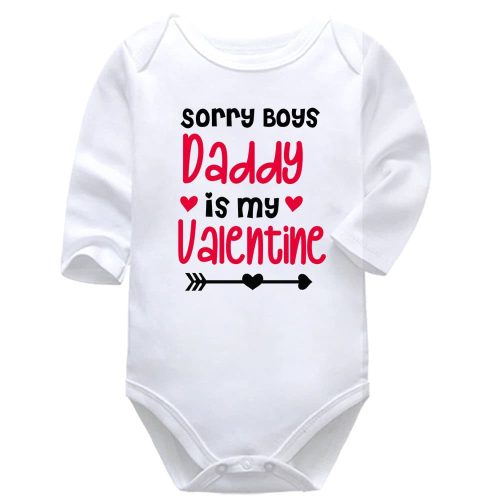 Sorry Boys Daddy Is My Valentine | Valentine's Day | Hearts | Baby Vest Bodysuit Onesie | Kids T-Shirt