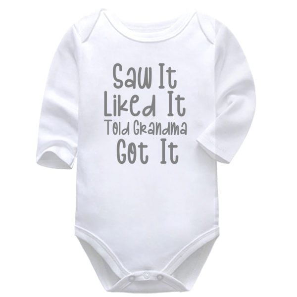 Saw It Liked It | Grandma |Grandparents | Baby Vest Bodysuit Onesie