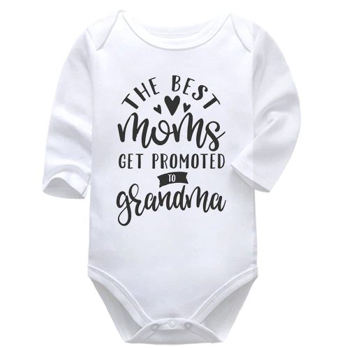 Only The Best Moms Get Promoted To Grandma | Grandma | Granparents | Baby Vest Bodysuit Onesie