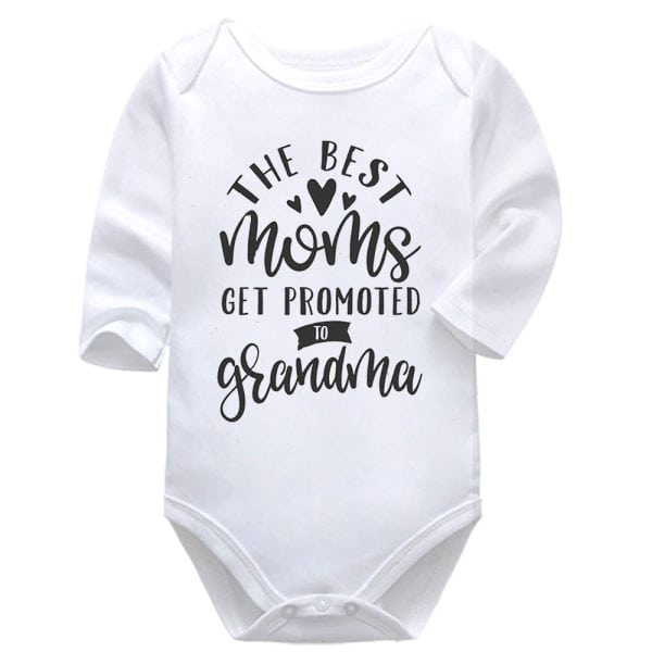 Only The Best Moms Get Promoted To Grandma | Grandma | Granparents | Baby Vest Bodysuit Onesie