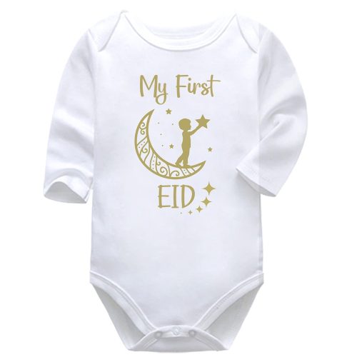 Golden My First EID | My First EID | Religious Holiday | Baby Vest Bodysuit Onesie