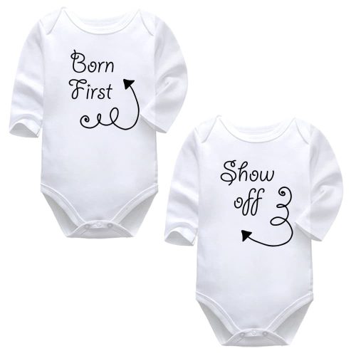 First Born Show Off | Twins | Baby Vest Bodysuit Onesie