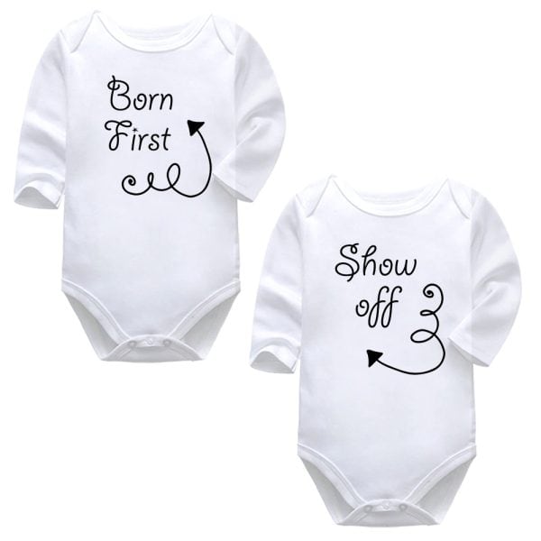 First Born Show Off | Twins | Baby Vest Bodysuit Onesie