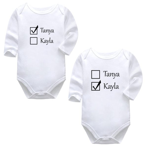 Checklist | Twins | Baby Vest Bodysuit Onesie