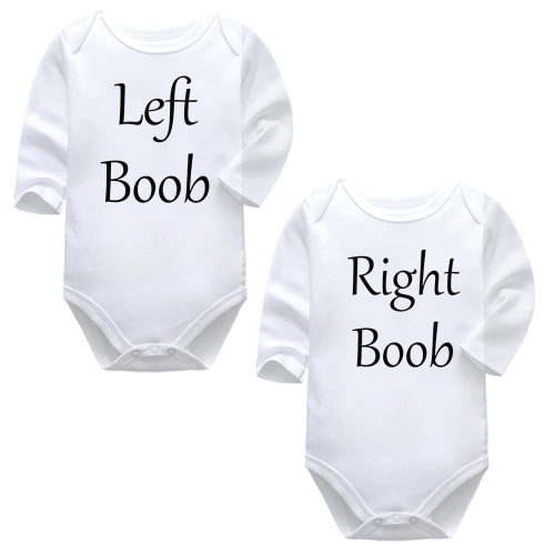 Left Boob Right Boob | Twins | Baby Vest Bodysuit Onesie
