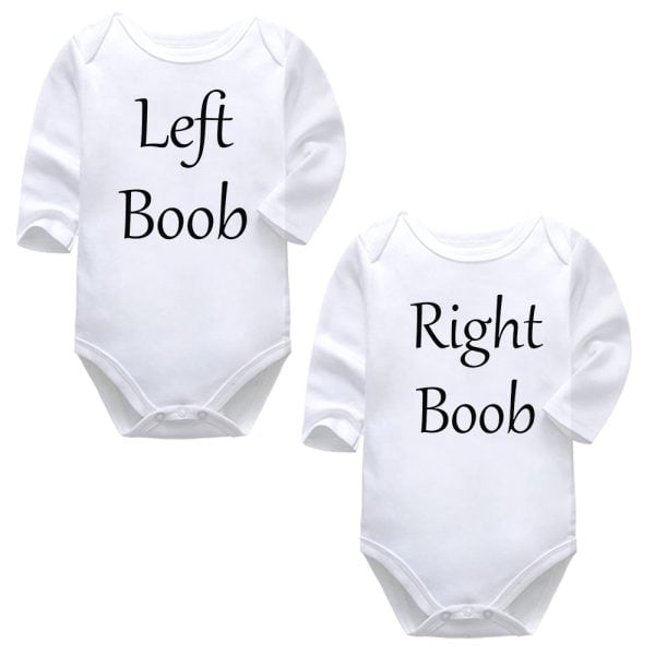 Left Boob Right Boob | Twins | Baby Vest Bodysuit Onesie