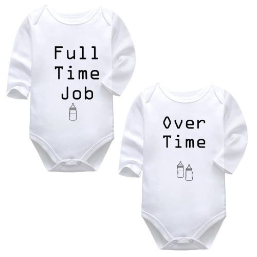 Full Time Over Time | Twins | Baby Vest Bodysuit Onesie