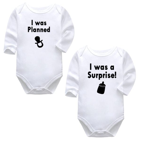 I was Planned I was a Surprise | Twins | Baby Vest Bodysuit Onesie