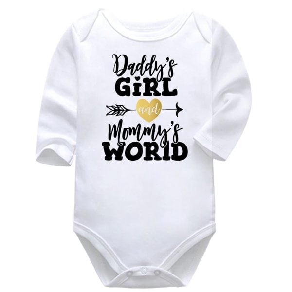 Daddy's Girl and Mommy's World | Valentine's Day | Baby Vest Bodysuit Onesie