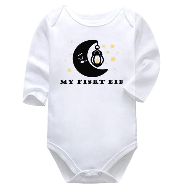 Moon and Lamp My First EID | My First EID | Religious Holiday | Baby Vest Bodysuit Onesie