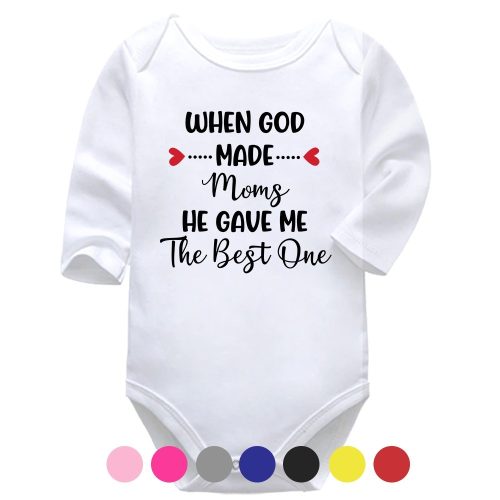 When God Made Moms He Gave Me The Best One | Mother's Day Vest | Christian | Baby Vest Bodysuit Onesie
