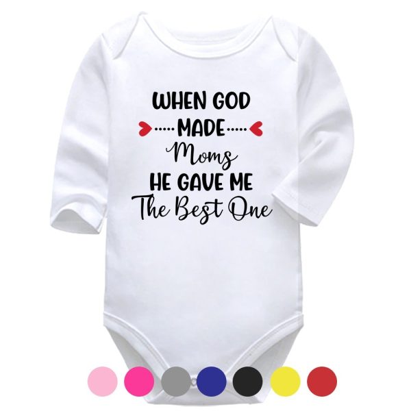 When God Made Moms He Gave Me The Best One | Mother's Day Vest | Christian | Baby Vest Bodysuit Onesie