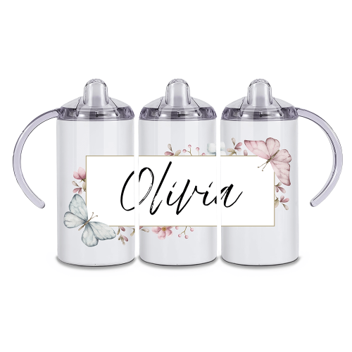 Butterflies | Double Wall Stainless Steel Thermal Sippy Cup | 360ML Size
