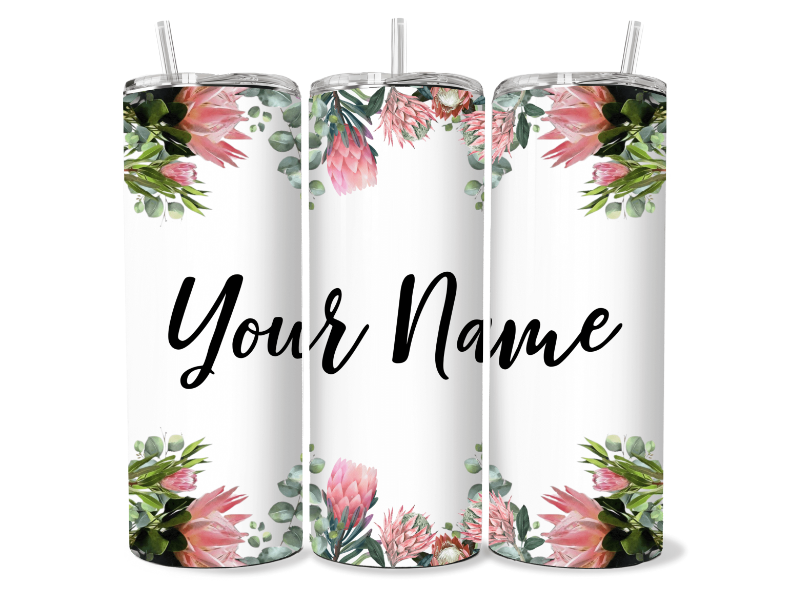Custom Name Protea | Double Wall Stainless Steel Thermal Travel Mug | 900ML Size