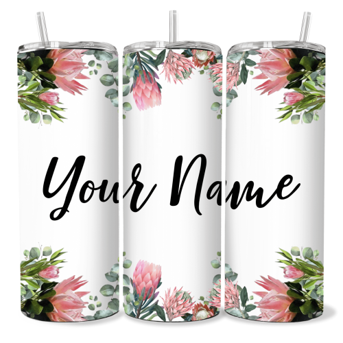 Custom Name Protea | Double Wall Stainless Steel Thermal Travel Mug | 900ML Size