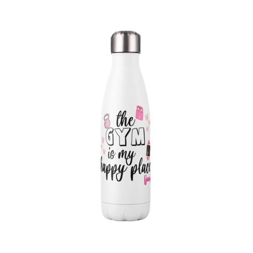 The Gym Is My Happy Place | Gym | Double Wall Stainless Steel Thermal Bottle | 750ML Size