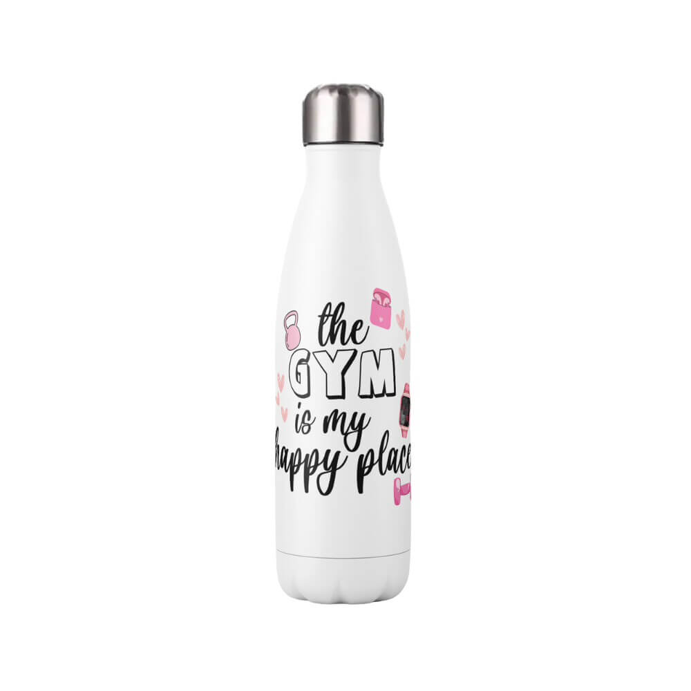 The Gym Is My Happy Place | Gym | Double Wall Stainless Steel Thermal Bottle | 750ML Size