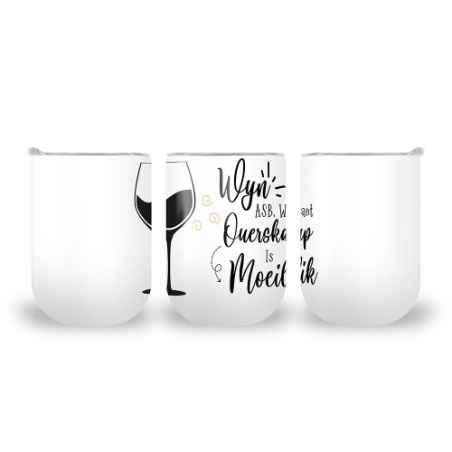 Wyn, ASB | Afrikaans | Double Wall Stainless Steel Travel Cup | 360ML Size