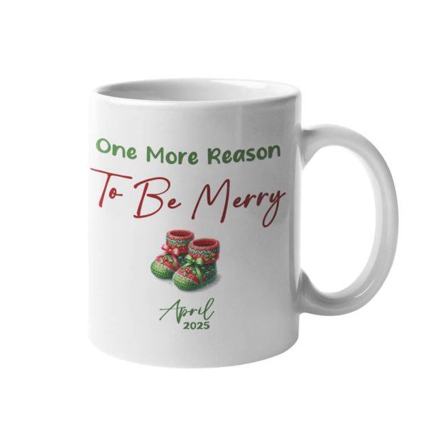 One More Reason To Be Merry | Christmas | Pregnancy Announcement | Custom Printed Mugs | 330ML Size