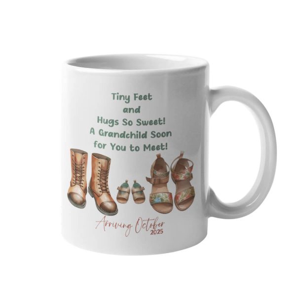 Tiny Feet and Hugs So Sweet Mug | Grandparents | Pregnancy Announcement | Custom Printed Mugs | 330ML Size