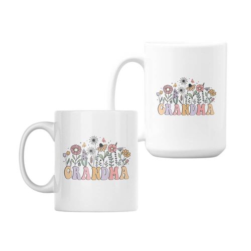 Grandma Floral | Mother's Day | Grandparents | Custom Printed Mugs | 330ML Size | 440ML Size